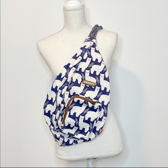 UNIONBAY Handbags - Blue and white llama print sling bag